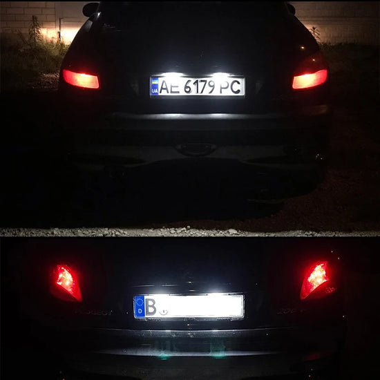 Coppia Luci Targa LED Canbus per Peugeot e Citroën – Compatibili con 206, 207, 307, 308, 406, 407, C3, C4, C5, Berlingo, Saxo, Xsara