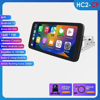 Autoradio 10.1" 360° Rotante – Android 13, CarPlay, Android Auto, GPS, 8+128GB, 1 DIN