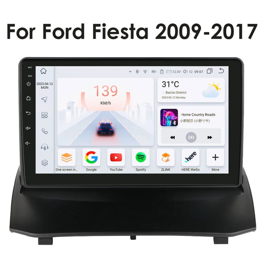 Autoradio Android 13 per Ford Fiesta (2009-2017) – Schermo 9”, CarPlay & Android Auto, GPS, 4G, DSP