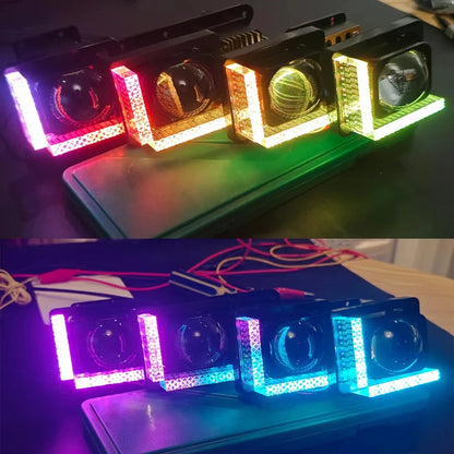 Set 8 Pezzi Angel Eyes LED 5D WRGB per Lenti Proiettore Matrix 1.5" – DRL Dinamici a Scorrimento