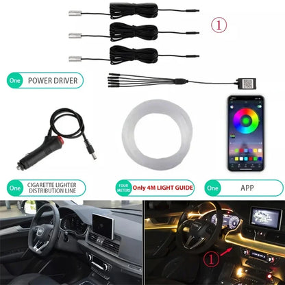 🌈✨ RGB LED Neon Car Interior Lights – Ambient Lights with App and Music Sync! 🚘🎶