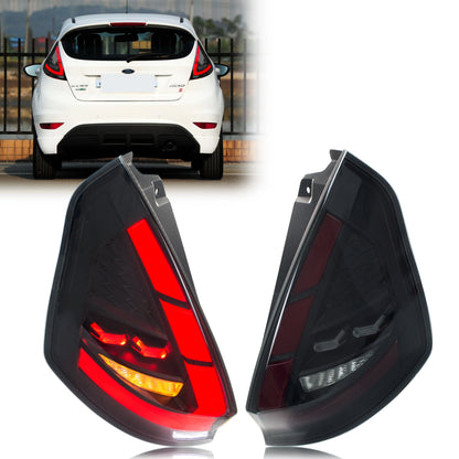LED Tail Lights Sequential per Ford Fiesta MK7/MK7.5 (2008-2017) – Fari Posteriori Neri con Frecce Dinamiche