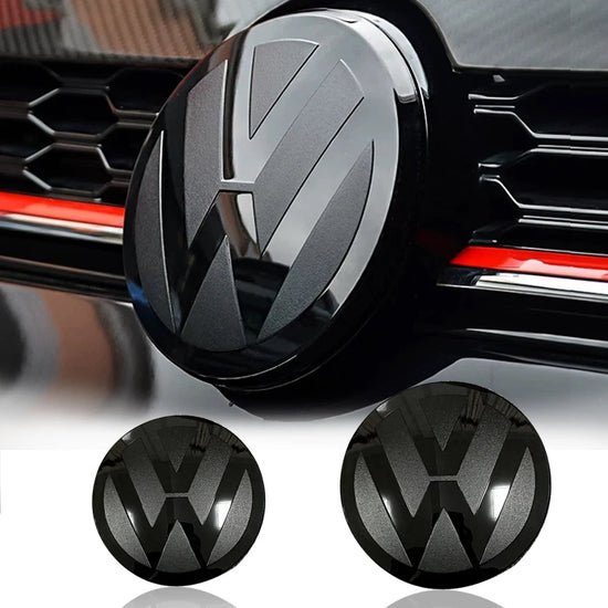 2 pz Copertura Emblema Anteriore e Posteriore per Volkswagen Golf MK6/MK7/MK7.5/MK8 (2010-2023) – Logo Griglia e Baule