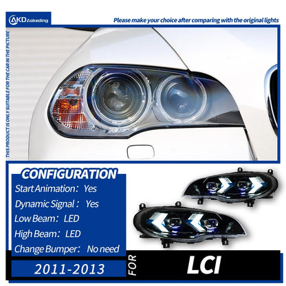Fari LED con Angel Eyes per BMW X5 E70 (2007-2013) – DRL, HID, Plug & Play