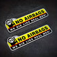 "Caution NO AIRBAGS We Die Like Real Men"Car Sticker 2 PCS