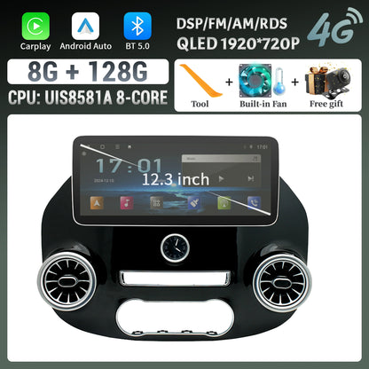 Autoradio Android 14 da 12.3" per Mercedes-Benz Vito W447 2014-2021 – GPS, CarPlay Wireless, Android Auto, Bluetooth, DSP