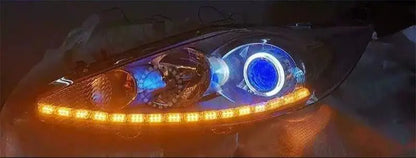 Faro Anteriore LED con Angel Eyes per Ford Fiesta – DRL, Indicatori di Direzione e Look Sportivo