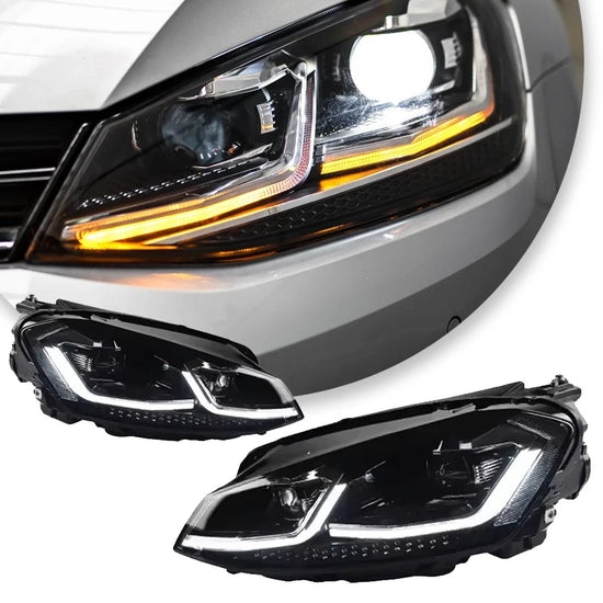 Coppia Fari LED Design Golf 7.5 per Volkswagen Golf 7 2013-2017 – DRL e Lenti Bifocali