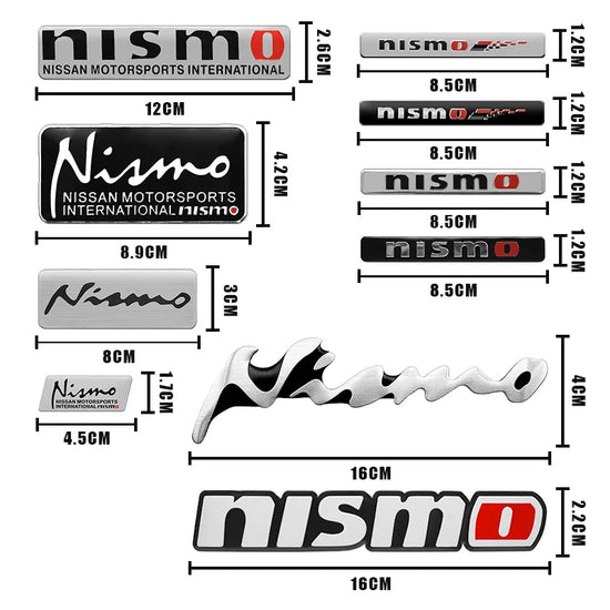 3D In Alluminio Auto Emblema Distintivo Corpo Tronco Adesivi Decalcomania Accessori Auto per Nissan Nismo GTR Tiida Leaf Juke Teana Nota Almera