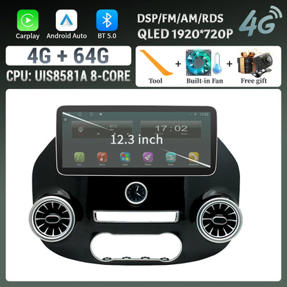 Autoradio Android 14 da 12.3" per Mercedes-Benz Vito W447 2014-2021 – GPS, CarPlay Wireless, Android Auto, Bluetooth, DSP