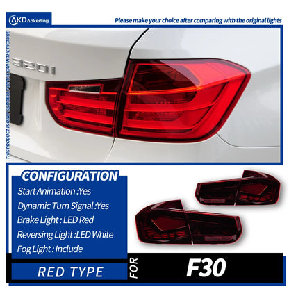 Fanali Posteriori LED per BMW Serie 3 F30 / F80 (2013-2018) – DRL, Luci Freno, Indicatori