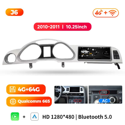 Autoradio Android 8.8" per Audi A6 C6 4F (2005-2011) – Wireless CarPlay, Android Auto, GPS, 8+128GB,