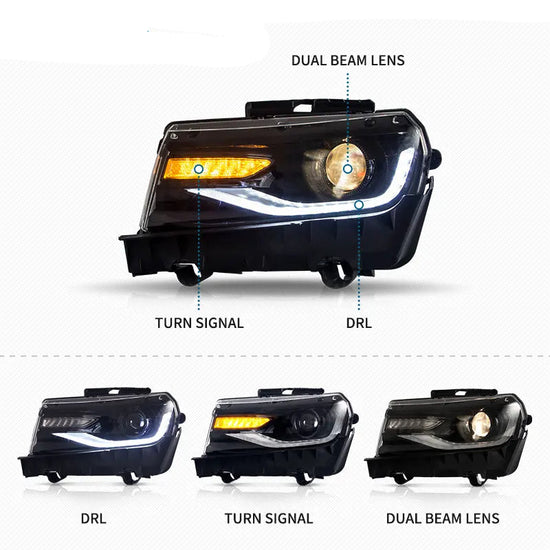 Fari a LED Sequenziali per Chevrolet Camaro 2014-2015 – DRL, Indicatori Dinamici, Xenon HID