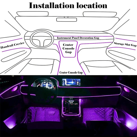 🌈✨ Neon LED RGB per Interni Auto – Luci Ambient con App e Sincronizzazione Musicale! 🚘🎶