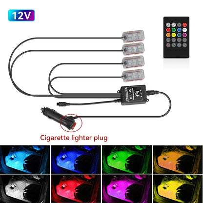 RGB LED Neon Lights for Car Interiors – Atmosphere Kit with Wireless and APP Control 