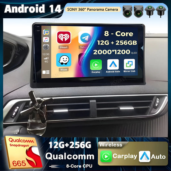 Android 14 CarPlay Autoradio 9" per Peugeot 3008, 4008, 5008 (2017-2020) – GPS, WiFi, DSP, Android Auto