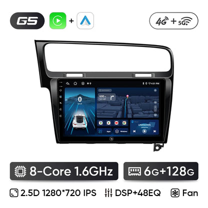 Autoradio Android 13 con Schermo 10” – Wireless CarPlay, Android Auto, GPS e 4G – Compatibile con Volkswagen Golf 7 MK7 GTI R (2012-2020)