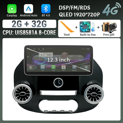 Autoradio Android 14 da 12.3" per Mercedes-Benz Vito W447 2014-2021 – GPS, CarPlay Wireless, Android Auto, Bluetooth, DSP