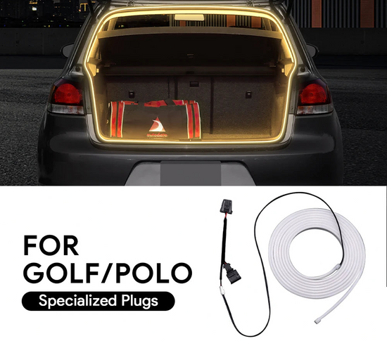 Luce LED Bagagliaio in Silicone per Volkswagen Golf 6, 7, 8 e Polo MK5, MK6 – Bianco/Giallo Ultra Luminoso