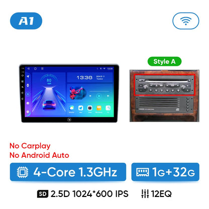 Autoradio Android 13 9" per Peugeot 307 (2002-2013) – Wireless CarPlay, Android Auto, GPS, 8GB RAM + 256GB ROM