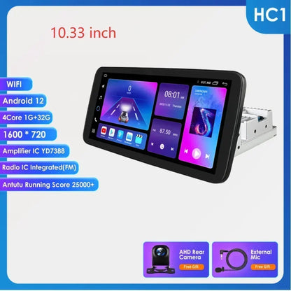 Autoradio 10.1" 360° Rotante – Android 13, CarPlay, Android Auto, GPS, 8+128GB, 1 DIN