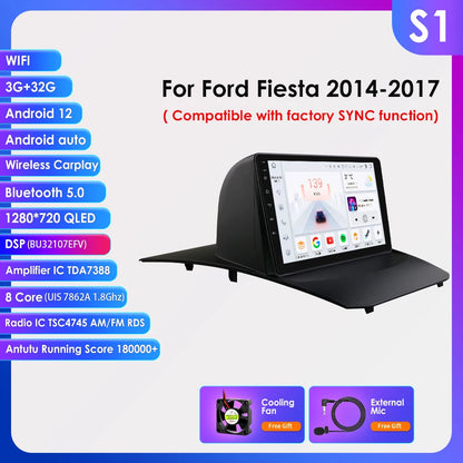 Autoradio Android 13 per Ford Fiesta (2009-2017) – Schermo 9”, CarPlay & Android Auto, GPS, 4G, DSP