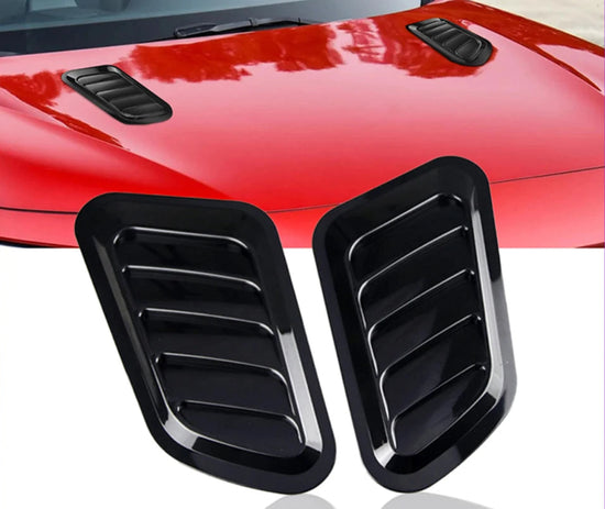 🔥💨 Coppia Adesivi Air Intake Carbon Look – Stile Racing per il Tuo Cofano! 🚗✨