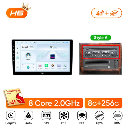 Autoradio Android 13 9" per Peugeot 307 (2002-2013) – Wireless CarPlay, Android Auto, GPS, 8GB RAM + 256GB ROM