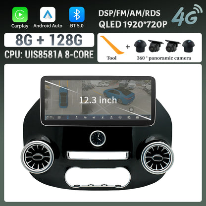 Autoradio Android 14 da 12.3" per Mercedes-Benz Vito W447 2014-2021 – GPS, CarPlay Wireless, Android Auto, Bluetooth, DSP