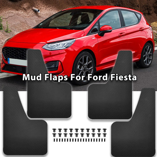 🛡️ Paraschizzi Rally Carbon Look per Ford Fiesta – Mud Flaps Sportivi Universali (ST/RS/Zetec S)