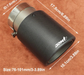 Terminale di Scarico Universale JDM in Fibra di Carbonio e Acciaio Inox – Nero Ovale – Ingresso 2” / 2,5” / 3”