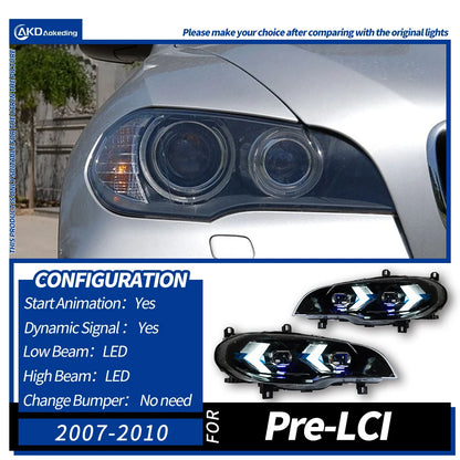 Fari LED con Angel Eyes per BMW X5 E70 (2007-2013) – DRL, HID, Plug & Play