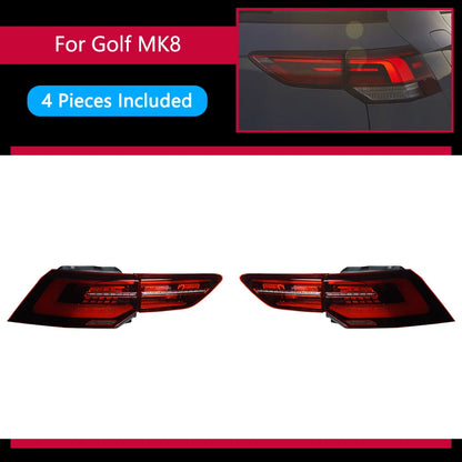 Fari Posteriori LED Smoke/Rossi per Volkswagen Golf 8