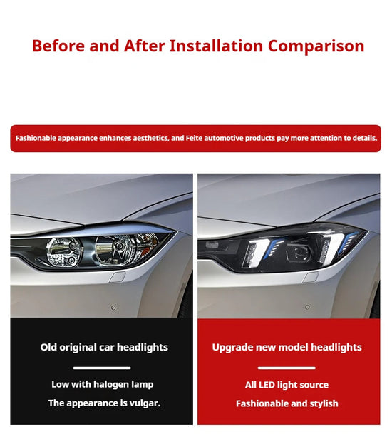 Fari LED per BMW Serie 3 F30 / F35 (2012-2019) – Proiettore, DRL, Design Plug & Play