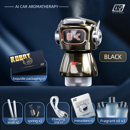 🤖 Diffusore Aromaterapia Robot Intelligente – Profumatore Auto con Spray Automatico e 3 Fragranze Incluse