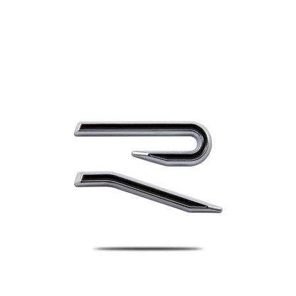 Logo “R” 3D in Metallo Cromato/Nero per VW Golf 8 MK8 – Emblema Griglia Anteriore & Baule Posteriore R-Line