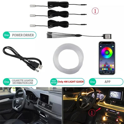 🌈✨ RGB LED Neon Car Interior Lights – Ambient Lights with App and Music Sync! 🚘🎶