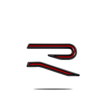 Logo “R” 3D in Metallo Cromato/Nero per VW Golf 8 MK8 – Emblema Griglia Anteriore & Baule Posteriore R-Line
