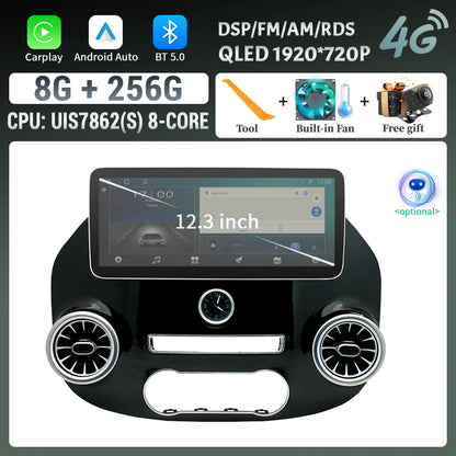 Autoradio Android 14 da 12.3" per Mercedes-Benz Vito W447 2014-2021 – GPS, CarPlay Wireless, Android Auto, Bluetooth, DSP