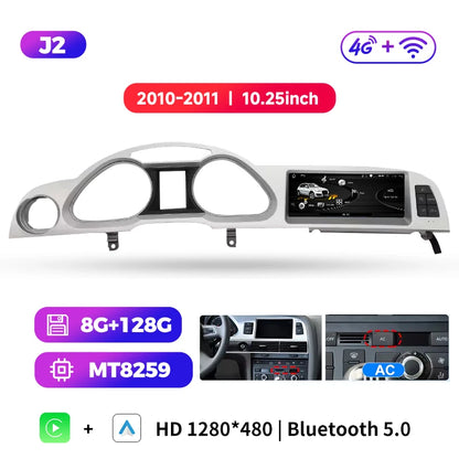Autoradio Android 8.8" per Audi A6 C6 4F (2005-2011) – Wireless CarPlay, Android Auto, GPS, 8+128GB,