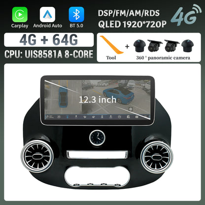 Autoradio Android 14 da 12.3" per Mercedes-Benz Vito W447 2014-2021 – GPS, CarPlay Wireless, Android Auto, Bluetooth, DSP