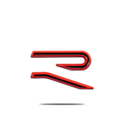 Logo “R” 3D in Metallo Cromato/Nero per VW Golf 8 MK8 – Emblema Griglia Anteriore & Baule Posteriore R-Line