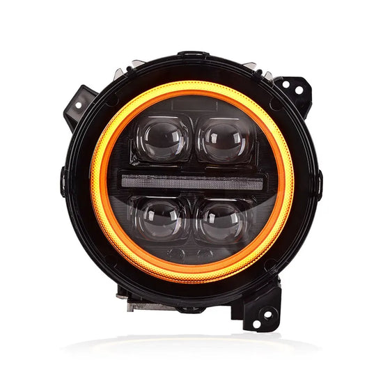 Fari LED per Jeep Wrangler 2018-2024 – DRL, Lenti Laser, Indicatori Dinamici Sequential