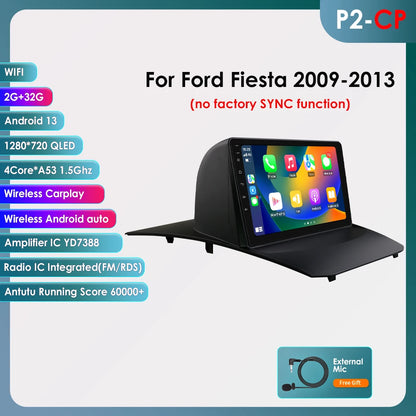 Autoradio Android 13 per Ford Fiesta (2009-2017) – Schermo 9”, CarPlay & Android Auto, GPS, 4G, DSP