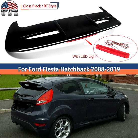 Rear Spoiler Wing con Luci LED per Ford Fiesta Hatchback 2008-2019