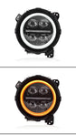 Fari LED per Jeep Wrangler 2018-2024 – DRL, Lenti Laser, Indicatori Dinamici Sequential