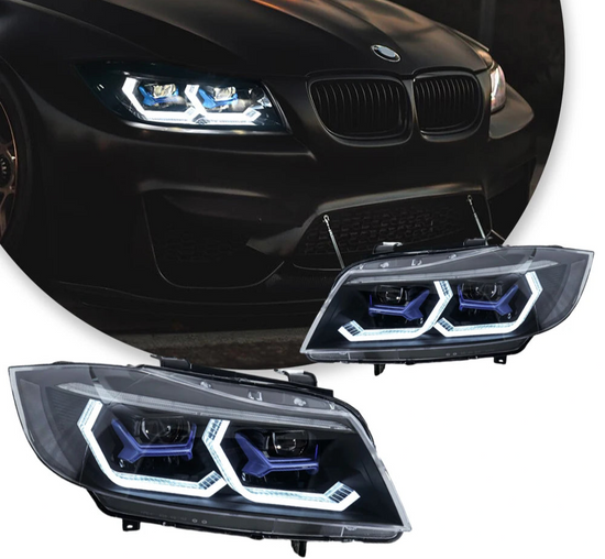 Fari LED per BMW Serie 3 E90 (2005-2012) – DRL, Angel Eyes, Proiettore a Lente
