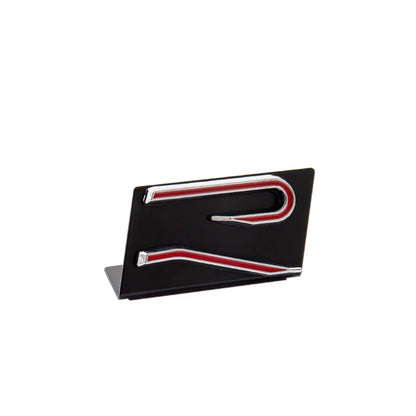 Logo “R” 3D in Metallo Cromato/Nero per VW Golf 8 MK8 – Emblema Griglia Anteriore & Baule Posteriore R-Line