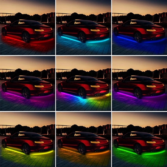 Kit Luci LED Sottoscocca Auto RGB con Controllo App, Effetto Neon e Modalità Musicale – 4 Pezzi