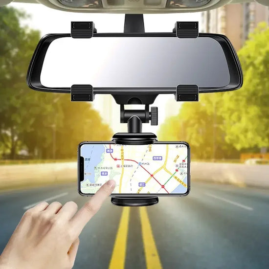 Supporto Smartphone 360° per Specchietto Retrovisore – Stile e Funzionalità